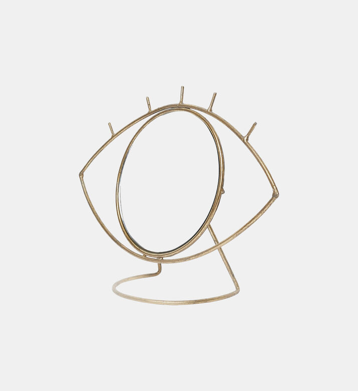 Dennes Eye-shaped Gold Mirror