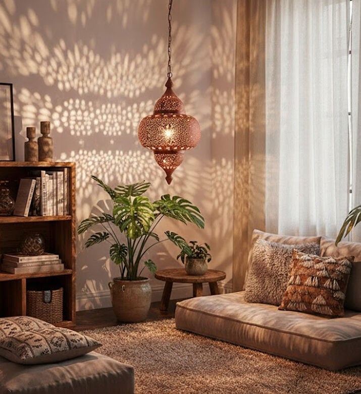 Home Deco and More Arabesque Metal Pendant, Nude, 70x40-cm, Packshot View