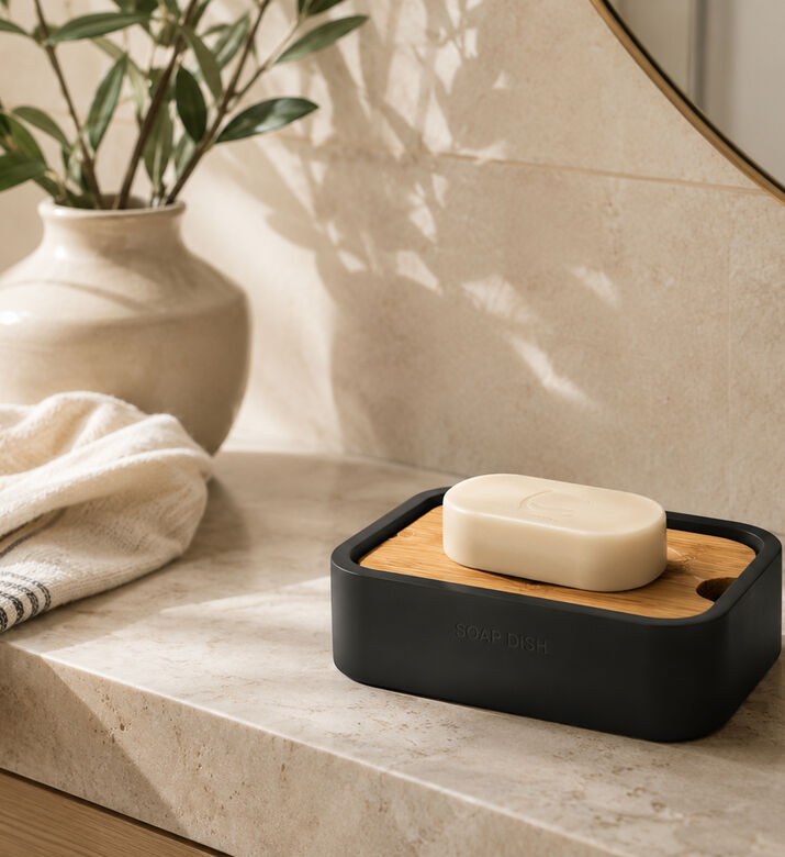 Gedy Ninfea Resin Bamboo Soap Holder, Packshot View