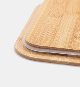 Glass Two-parts Bamboo Lid Contianer