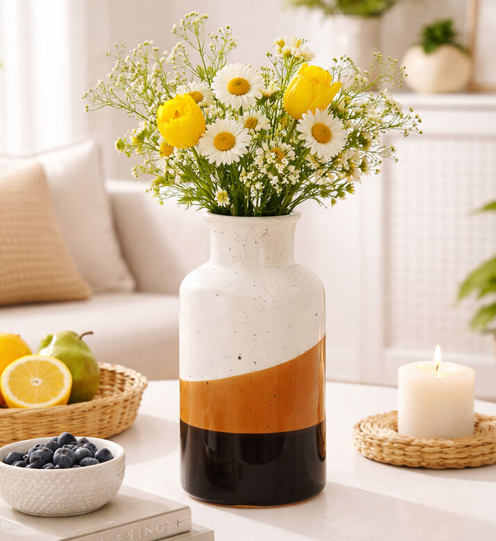 Home Deco and More Dolomite Tri-color Vase, Packshot View