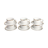 Gold-rimmed Tea Cups 6-piece Set
