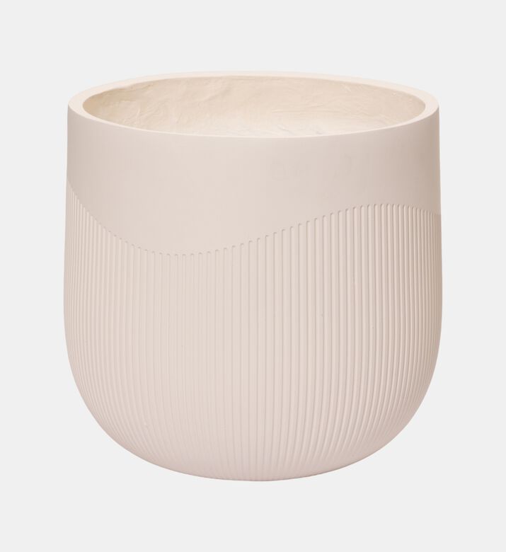 Fiber Clay Half Ribbed Planter