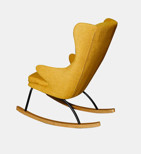 Home Deco and More Dolly Ash Wood Steel Rocking Chair, Mustard, Packshot View