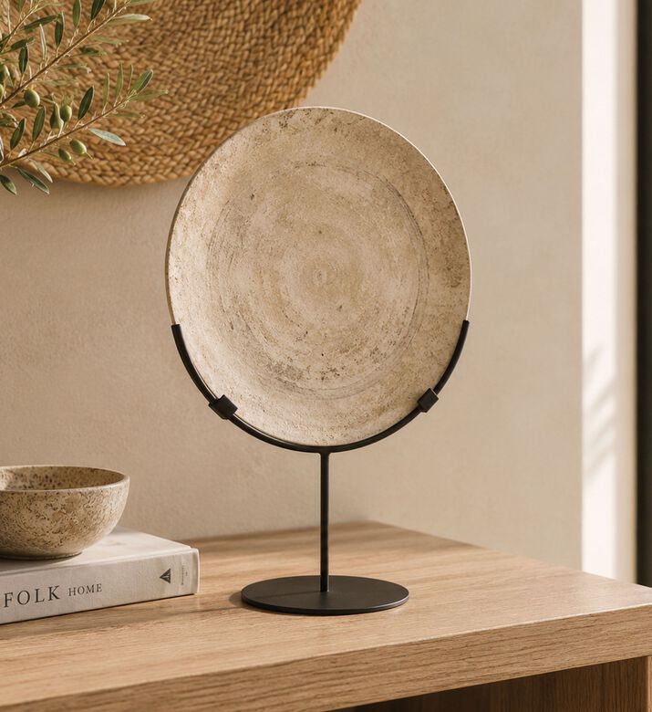 Vetrofuso Di Daniela Poletti Round Plate Stand, Black, 14x20-cm, Packshot View