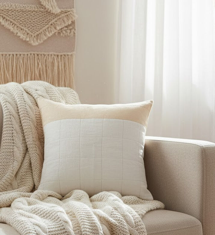 Home Deco and More Linen Color Block Throw Pillow, Packshot View