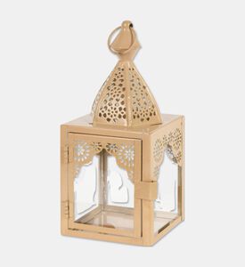 Home Deco and More Glass Tall Top Handle Lantern, Yellow, Packshot View