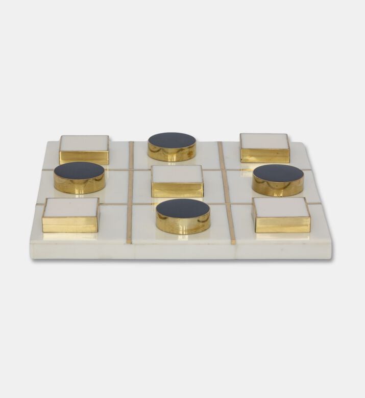 Home Deco and More Gold-toned Edges Tic Tac Toe Game Board, Packshot View