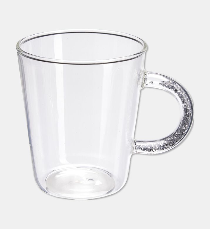 Home Deco and More Red Handle Double-walled Mug, White, Packshot View