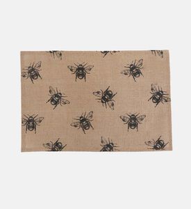 Excellent Houseware Bee Print Linen Placemat, Camel, 45x30-cm, Packshot View