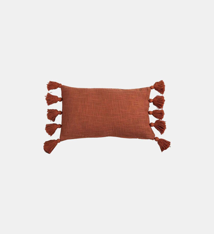 Slub Rectangle Pom Pom Cushion