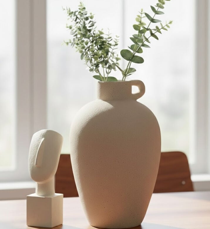 Home Deco and More Abstract Face Statue, Beige, Packshot View