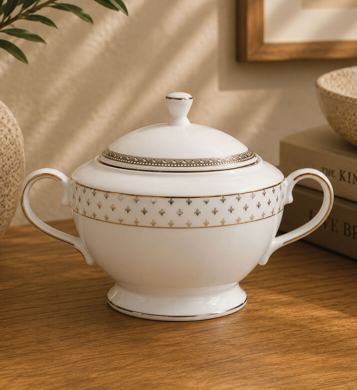 Home Deco and More Vera Lys Porcelain Soup Tureen, Packshot View
