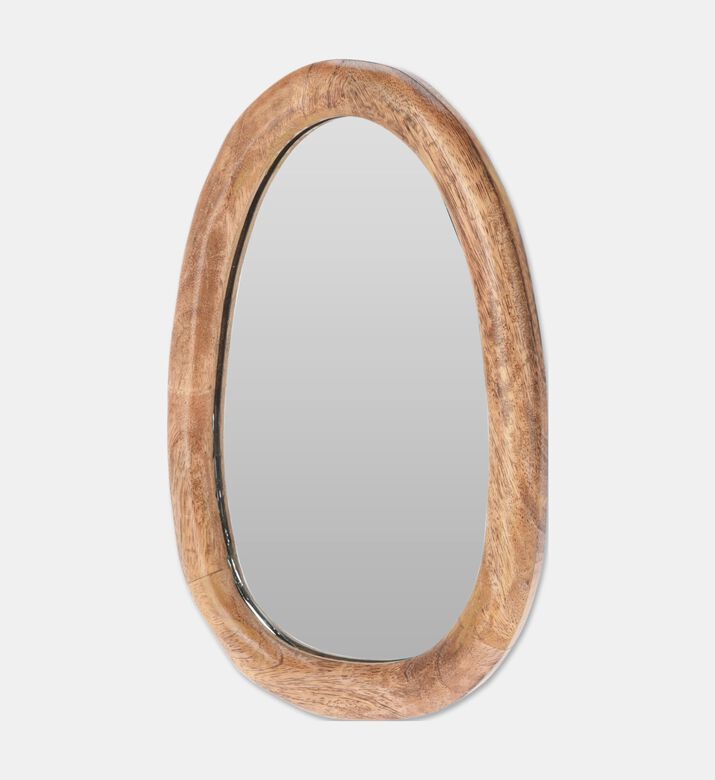 Home Deco and More Oval Mango Wood Wall Mirror, Packshot View