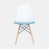 Plastic Wood Legs Contrasted Chair