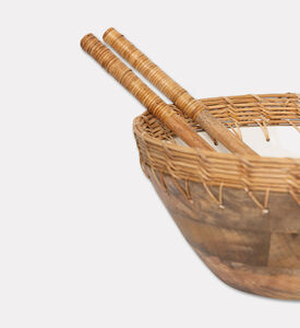 Home Deco and More Cane-woven 2-piece Border Bowl Set, Packshot View