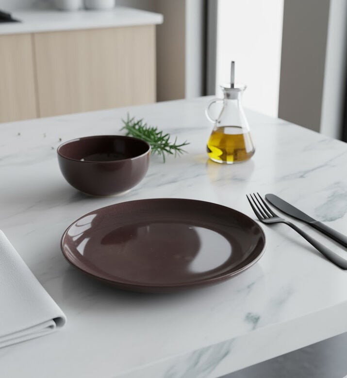 Home Deco and More Ceramic Trimmedmed Dessert Plate, Packshot View