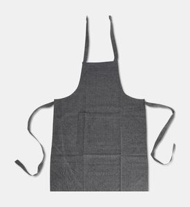 Home and Styling Cotton Stripped Apron, Dark-grey, Packshot View