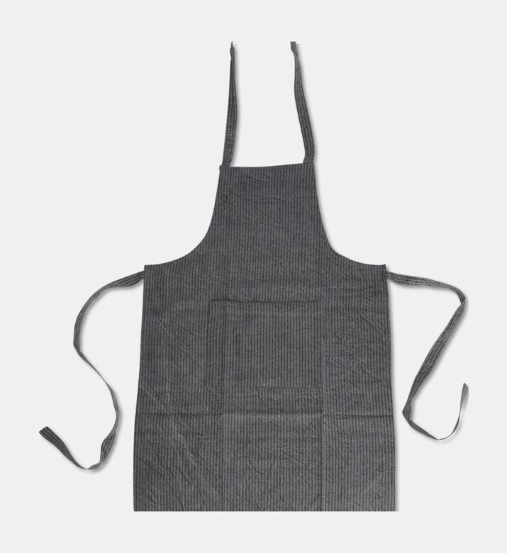 Home and Styling Cotton Stripped Apron, Dark-grey, Packshot View