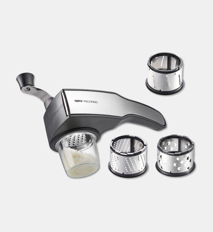 Gefu Pecorino Interchangeable Drums Rotary Grater, Packshot View