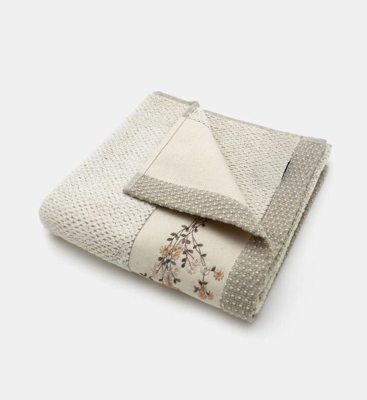 Home Deco and More Branchi Cotton Linen Terry Towel, Natural, 50x100-cm, Packshot View