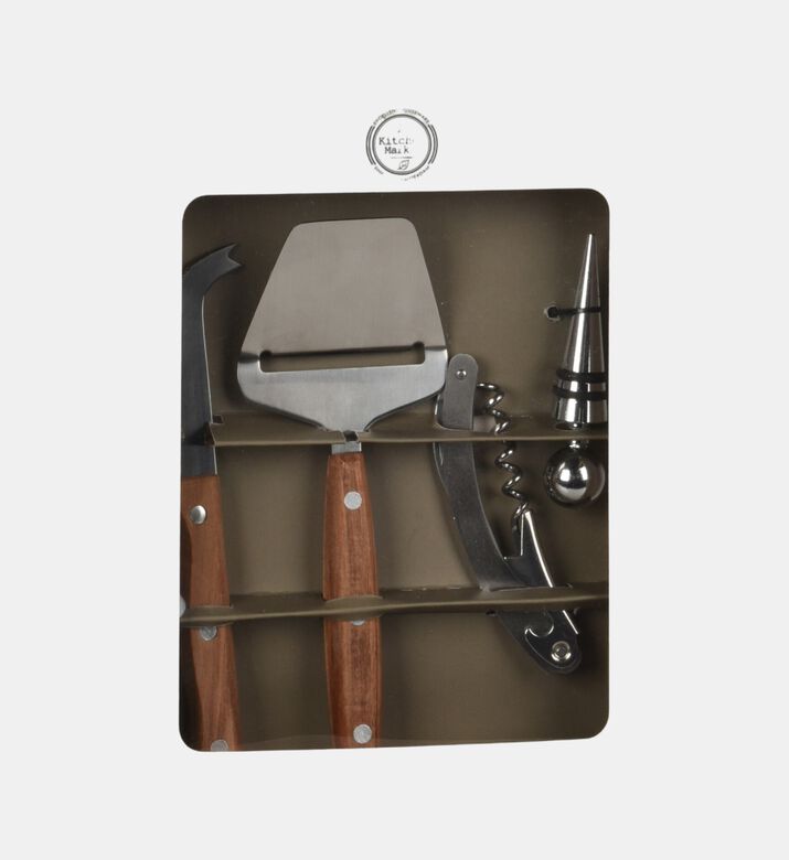 Wooden Handle 4-piece Wine-and-cheese Set