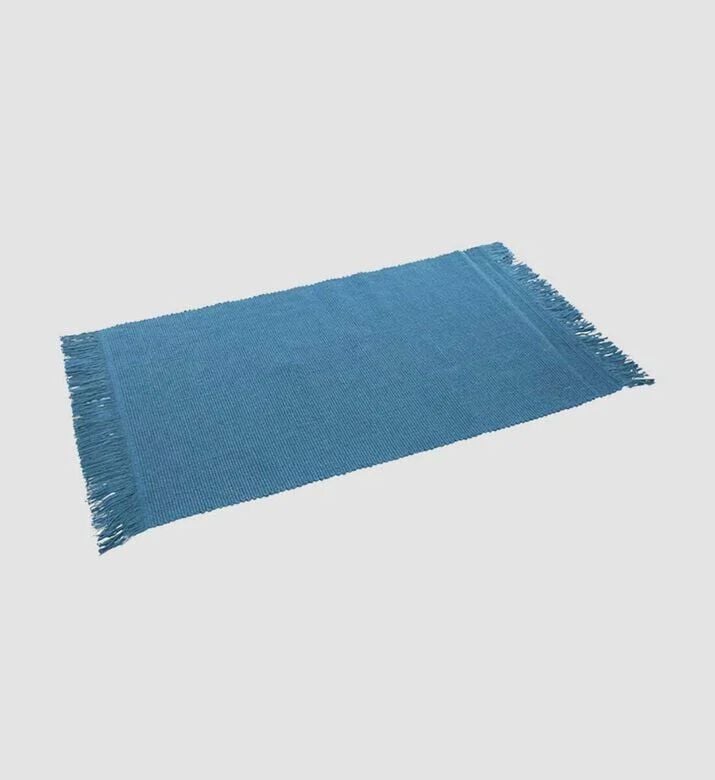 Home Deco and More Rectangular-shaped Cotton Rug, Blue, 60x90-cm, Packshot View