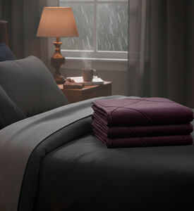 2LIF Pintuk Velvet Throw, Purple, Packshot View