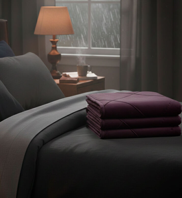 2LIF Pintuk Velvet Throw, Purple, Packshot View