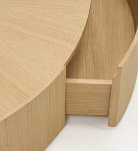 Home Deco and More Moon Oak Veneer Plywood Coffee And Side Table, Packshot View