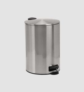Home Deco and More Stainless Steel Matte Pedal Bin, Silver, 20-l, Packshot View
