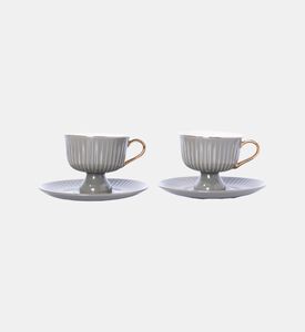 French 6-piece Coffee Cup Saucer Set