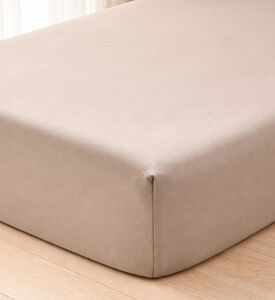 Home Deco and More Ory Cotton Fitted Sheet, Taupe, 200x200-cm, Packshot View
