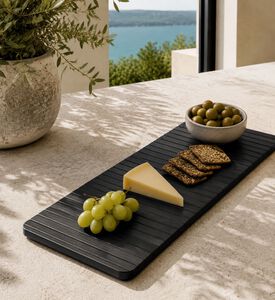 H and S Collection Armrest Serving Tray, Black, Packshot View