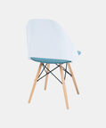 Plastic Wood Legs Contrasted Chair