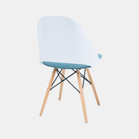 Plastic Wood Legs Contrasted Chair