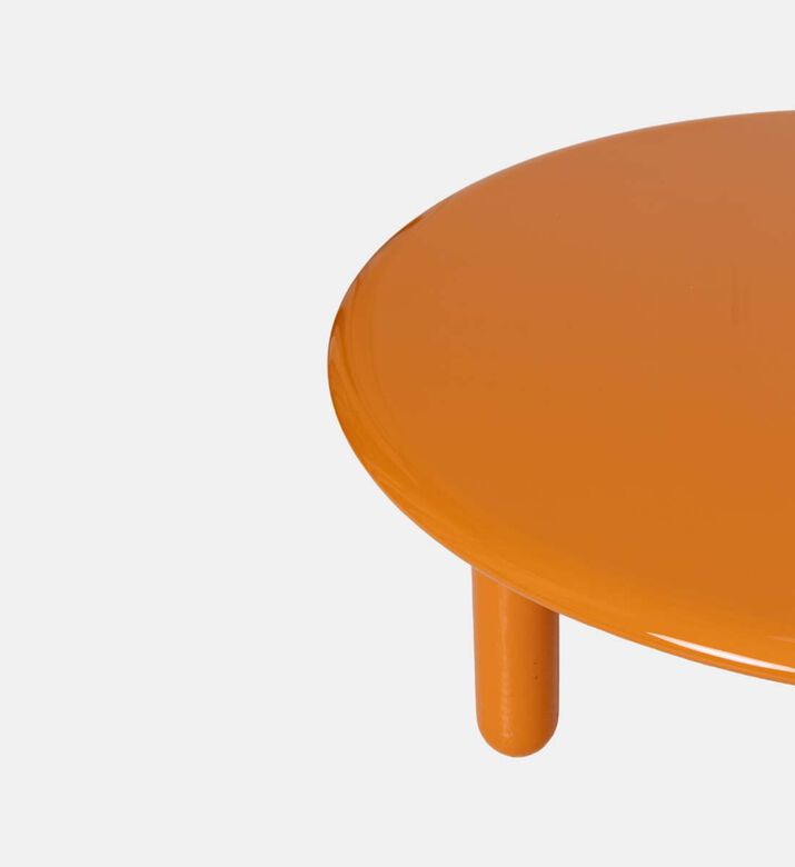 Glossy Wooden Low Round Table