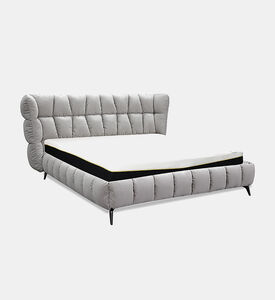 Home Deco and More Oslo King Sized Bed, Light-grey, Packshot View