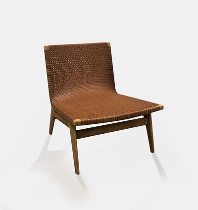 Gia Teak Leather Lounge Chair