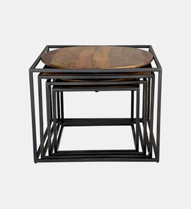 Home Deco and More Quadro Round Top Wooden Coffee Table, Packshot View