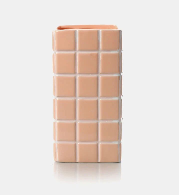 Home Deco and More Square-shape Tall Flowerpot, Pink, Packshot View