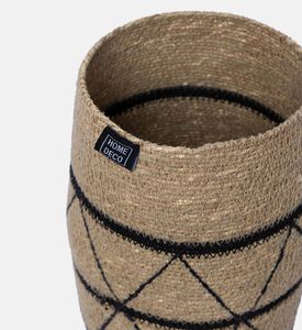 Home Deco and More Tromo Seagrass Basket, Black, 12x18x38-cm, Packshot View