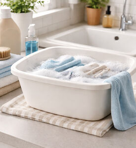 Home Deco and More Plastic Square-shape Basin, White, 7-l, Packshot View