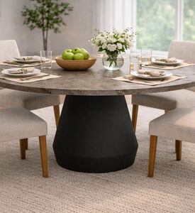 Home Deco and More Aluminum Base Round Dining Table, Packshot View