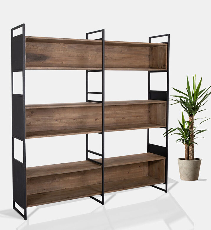 Home Deco and More Judy Iron Pine Bookcase, Packshot View