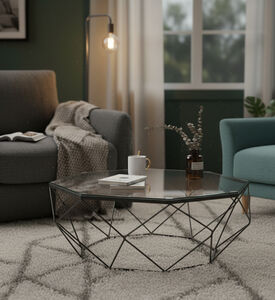 Home Deco and More Hexnet Diameter Coffee Table, Packshot View