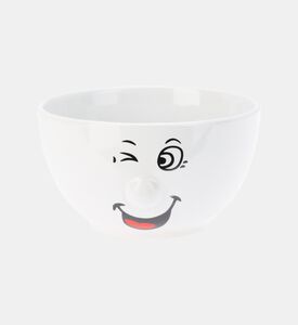 Stoneware Smiling Face Round Bowl