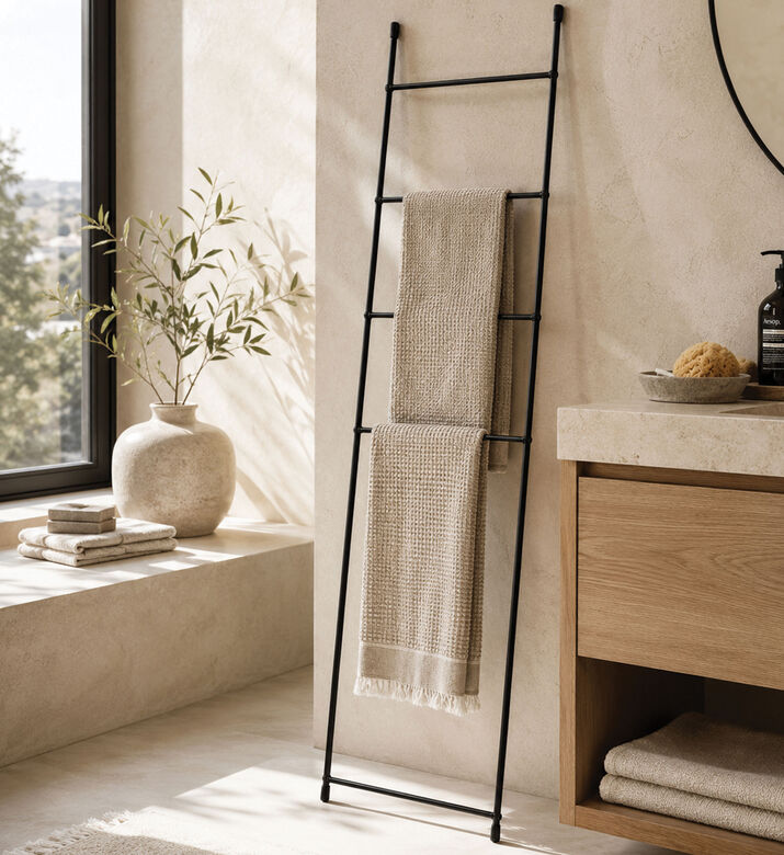 Bathroom Solutions Powder-coated Metal Towel Rack, Packshot View