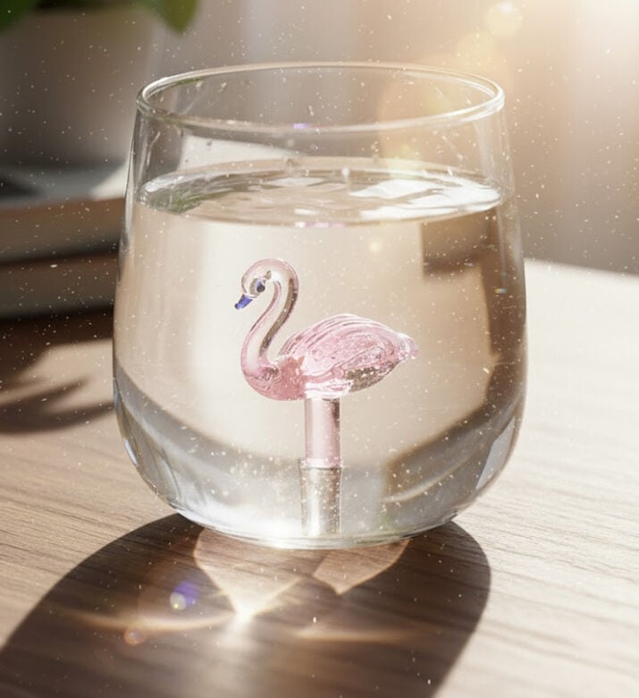 Home Deco and More Flamingo Drinking Glass, Packshot View