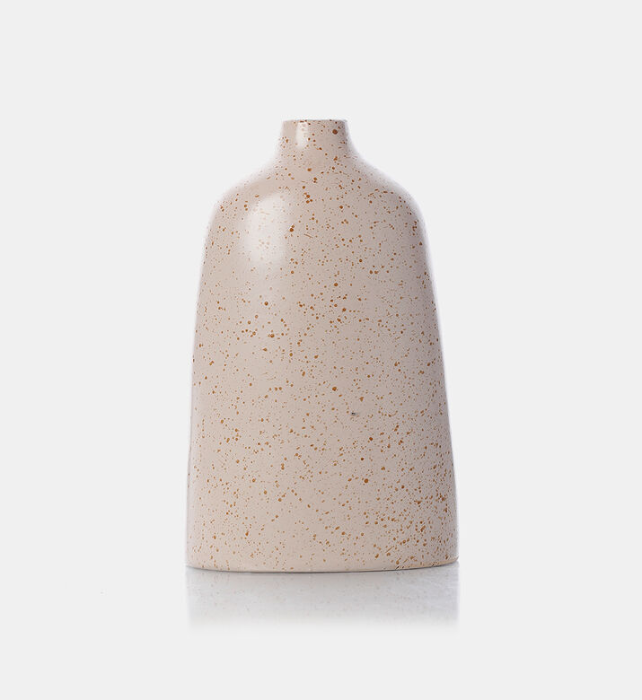 Home Deco and More Porcelain Spotted Pattern Vase, Cream, Packshot View